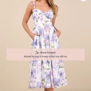 Lulu's Lavender Floral Midi Dress